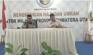 ambutan Dr.H.Haris Muslim pada Pertemuan Kanwil Haji & Umroh, Dr. Torang Rambe